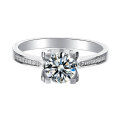 wholesale S925 sterling silver high-quality D-grade moissanite diamond ring, 1-carat wedding ring, single row diamond ring, rings wholesale-0-15