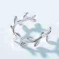 wholesale S925 Sterling Silver Ailuemei New Simple Light Gold Olive Branch Ring, Small Fresh and Forest Style Silver Jewelry Wholesale-0-2