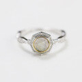 wholesale 925 Sterling Silver Gold-Plated Labradorite Ring, New Style, Artistic, Vintage, Niche, Fashionable, European and American Design-0-1