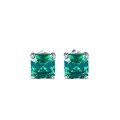 wholesale Metal material first: 7*7mm emerald pagoda flat simulation diamond four-prong ear stud earrings, new jewelry by Zhuozhifang-0-4