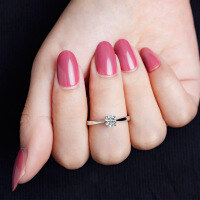 wholesale 18k Gold Plated S925 Silver Fashion Simple Classic 50-Point Round Moissanite Women's Wedding Ring Wholesale-50 points (will not be reimbursed if welfare items are sold out)  17th