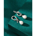 wholesale S925 Sterling Silver Irregular Pearl Earrings, Korean Style Trendy and Unique Designer Ear Accessories for Women-0-2