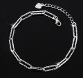 wholesale S925 Sterling Silver Sparkling Wave Bracelet Stackable Geometric Square Link Chain Full of Stars Flash Galaxy Jewelry for Women S4478-0-8
