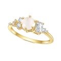 wholesale S925 Sterling Silver with 14k Gold Plated Setting and Natural Moonstone Ring, Fashionable Light Luxury Elegance-0-0