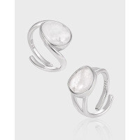 wholesale S925 Sterling Silver with Inlaid Natural Crystal, Minimalist Ins Style, Versatile and Unique, Women's Ring-JF1078 [No. 15/Adjustable] &gt; Opening adjustable