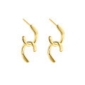 wholesale 925 Silver Irregular Retro Double C Earrings In。-0-0
