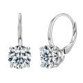 S925 Sterling Silver Four-Prong Ear Jackets with Dazzling Moissanite-0-3