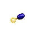 wholesale S925 silver gold-plated natural lapis lazuli accessory spacer bead hand plaque drop bracelet necklace DIY semi-finished product-0-4