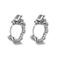 wholesale S925 sterling silver Chinese zodiac Year of the Dragon ear clips, artistic vintage ethnic Chinese-style unisex earrings-0-4