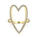 wholesale S925 Sterling Silver New INS Style Women's Hollow Heart Ring Full Zirconia Inlaid Personalized Design Hand Jewelry-0-6