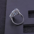 wholesale S925 silver Italian artisan jewelry designer gemstone ring, luxurious and bold with natural topaz-0-3