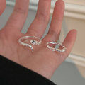 wholesale S925 Sterling Silver Snake Ring for Women, Minimalist Small Design, Cold Style Birth Year Ring, New Korean Version-0-1