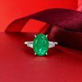 wholesale S925 Sterling Silver 5 Carat Pigeon Egg 10*14 Synthetic Emerald Paraiba Ring-0-2