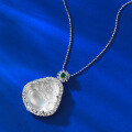 wholesale S925 Silver Inlaid with Natural Water Foam Jade Buddha Pendant High Ice Chalcedony Adjustable Necklace Live Stream Edition-0-2