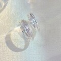 wholesale 9999 Pure Silver Couple Ring, Minimalist Design, High-End Sterling Silver Luxury Matching Ring Set for Valentine's Day Gift for Girlfriend-0-1