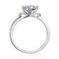 wholesale 925 Sterling Silver D Color Moissanite Ring for Women, Twist Shank Four-Prong One-Carat Moissanite Ring with GRA Certificate-0-4