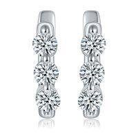 wholesale 18k Gold Plated S925 Silver Full Moissanite 28mm Round Dainty Korean Style Hoop Earrings for Women-0.48 carat sterling silver