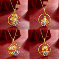 wholesale S925 silver Year of the Tiger pendant with 1-carat moissanite, Q-version cartoon zodiac necklace pendant-0-3