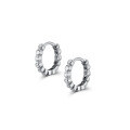 wholesale S925 Sterling Silver Sweet Ear Clasp for Women, Korean Style Minimalist Round Diamond Literary and Artistic Fresh Summer Earrings M00461-0-4