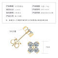 S925 Silver D Color Moissanite Four-Leaf Clover Stud Earrings-0-5