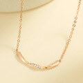 wholesale Elegant S925 silver jewelry for women, summer fashion, graceful smile necklace, rose gold pendant, collarbone chain wholesale-0-0