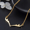 wholesale S925 Sterling Silver Small Niche Design Cute Antler Pendant Necklace Women's Collarbone Chain Ins Style Christmas Gift Jewelry-0-3