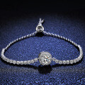 925 Silver Moissanite Square Chain Bracelet, Women's Minimalist Style-0-0
