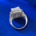 wholesale S925 silver new jewelry, luxury-set 10*14 Asscher-cut high-carbon diamond ring,-0-2