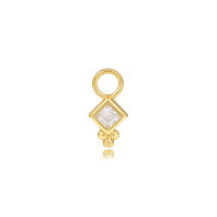 wholesale S925 Sterling Silver Cross-border Hot-sale Colorful Zircon Teardrop Pendant Accessory, Versatile Diy Geometric Earring Charms-A3273-Gold 925 Silver