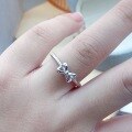 wholesale S925 Sterling Silver Maker Sweet Bow Plain Silver Ring Fashionable High-end Versatile Niche Design Ring for Women Gift-0-1