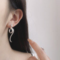 wholesale S925 Sterling Silver European and American Cross-Border Retro Vintage Heavy Workmanship Coiled Serpent Design Trendy Stud Earrings-0-4