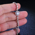 Sterling Silver Moissanite Round Bead Simple Adjustable Bracelet Factory Direct-0-2