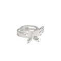 wholesale S925 Sterling Silver 409 Korean Version Ins Small and Minimalist Luxury Design Sense Versatile Butterfly Opening Ring for Women-0-5