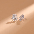 wholesale S925 sterling silver small and delicate minimalist crystal stud earrings for women, cross-border new trendy accessories-0-2