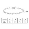 wholesale Sterling Silver, YUNQIAN New Style Zircon Heart-shaped Love Bracelet for Women, Simple and Fashionable Trendy Internet Famous Full-Single Row Diamond-0-17