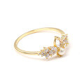 wholesale 925 Silver Gold Plated Korean Lady Style White Crystal Ring for Women Natural Jewelry Factory Wholesale-0-1