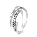 wholesale S925 Sterling Silver Fashion Minimalist Wheat Ear Pastoral Style Creative Open Ring Trendy Ins Index Finger Ring-0-4