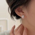 wholesale S925 Sterling Silver Entwined Knot Ear Studs for Women, Fashion Minimalist Versatile Earrings-0-1