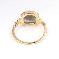 wholesale S925 silver gold-plated with natural gray-blue labradorite vintage Japanese-style antique jewelry ring for wholesale-0-2