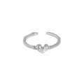 wholesale S925 sterling silver minimalist versatile open-heart micro-set zirconia thin ring for women, Korean version, ins design-0-4