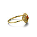 wholesale 925 Silver Classic Vintage Natural Garnet Fate Compass Ring for Women-0-4