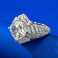 wholesale S925 Sterling Silver New 10*10 White G Color High Carbon DiamondRing-0-2