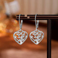 wholesale Metal: 925 Sterling Silver, Cross-Border New Life Tree Earrings, European and American Amazon Fashion Minimalist Hollow Heart-shaped Ear Drops Earrings-0-5