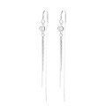 wholesale S925 Sterling Silver European and American Style Cross-Border Minimalist Shiny Diamond Long Elegant Versatile Goddess Earrings for Women-0-4