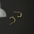 wholesale 9K Gold Pure Earrings with Gradient Three Zirconia Imitation Hoop Style for Daily Korean Japanese Women's Jewelry-0-2