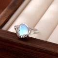 wholesale S925 Sterling Silver Cross-Border Hit Drop-Shaped Moonstone Ring for Women,-0-0