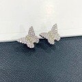 wholesale Metal butterfly earrings for women, minimalist, niche, high-end, viral accessory, luxury, versatile, live stream-0-2