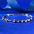 wholesale S925 Sterling Silver Fully Set with Royal Blue Diamonds Fashion Socialite Ins Style Chain Bracelet, New Collection by Mu Jing Jewelry-0-2