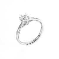 wholesale S925 Sterling Silver Moissanite Crown Six-Prong High-End Ring for Women, TikTok Live Cross-Border Exclusive Wholesale-Crown Moissanite Ring/approx. 1.92g&gt;JZ015279