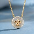 Sterling Silver Mother-of-Pearl Compass Pendant Necklace, Minimalist Liveloom Trend-0-1
